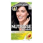 Garnier Nutrisse Ultra Crème, Permanent Hair Dye, 100% Grey Coverage, Vegan Formula, Nourished Hair, Long-Lasting Rich Colour, 20 Soft Black, 1 Application, Packaging May Vary