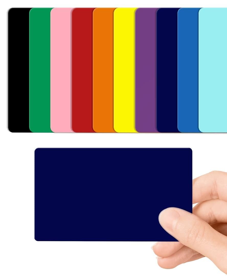 Dark Blue Navy Blank PVC Cards Plastic - Pack of 10 by CKB LTD 760 Micron Standard CR80 ID Credit Card Size 86 x 54mm - Printable for ID Card Printers (Dark Blue Gloss) โ image 1