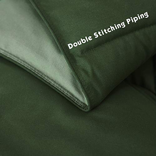 Hig AT-DOWNALT-CF 3Pc Green Queen Size Comforter Set - All Season Reversible Down Alternative Comforter thumb #5
