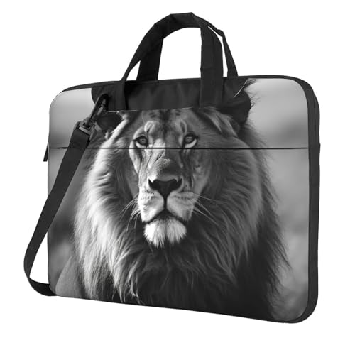 Sac fourre-tout pour ordinateur portable lion africain noir et blanc grand volume
