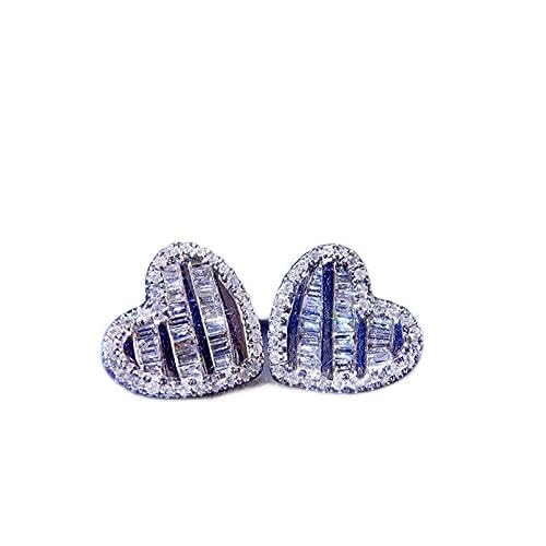 Boucles d'oreilles diamant cœur pour femmes, bijoux réels de mariage