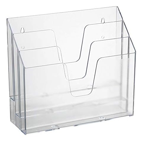 Acrimet Horizontal Triple File Folder Organizer (Clear Crystal Color) Cover