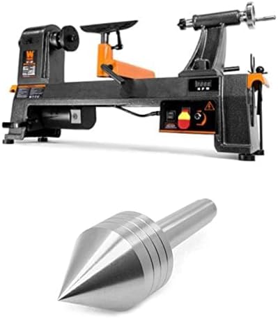 WEN 6-Amp 14-Inch by 20-Inch Variable Speed Benchtop Wood Lathe and 1-5/8-Inch MT2 Tailstock Live Center for Wood Lathes (34035, LA1158)