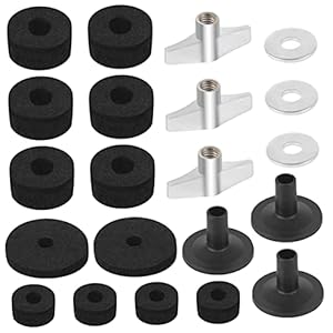 CYMBAL-VERVANGING ACCESSOIRES, DRUM KIT ACCESSOIRES SET ONDER CIMBAL FELTS, CIMBALE MOUWEN MET BASIS, CYMBAL NUTS EN…