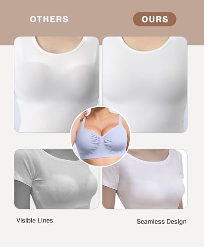 Image of Lover-Beauty Bralettes for Women Wireless Stretch Unlined Everyday Bra | Seamless, Comfortable, No Underwire, No Padding, Light Support, Adjustable Straps, Soft Fabric, Daily Wear, Sleep Bra