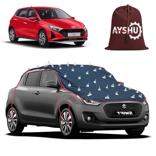 Image of AYSHU Water-Resistant Spike Car Cover for Hyundai i20 Asta - Protects from Dogs, Monkeys, Dust, Sunlight & UV - Full Roof Universal Fit