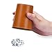 Leather Dice Cup Set, 5 Black Dice Cups + 25 Dices + Exclusive Storage and Transport Case Made of Faux Leather (Orange)