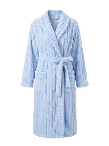 Image of HEARTNICE Fuzzy Soft Robes for Women, Long Plush Hooded Robe Fluffy Warm Bathrobes