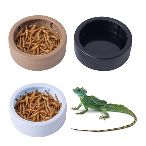 Reptilien- Schale- Anti- Flucht Mehlwurm- Futternapf- Reptilien- Futterschale- Für Geckos, Bartagamen, Echsen, Einsiedlerkrebse, Schnecken, Reptilienbedarf, Terrarium, Becken