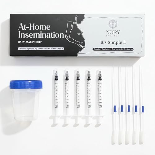 Nory At Home Self Insemination IVI Kit for Women, Designed By Fertility Doctor, Get Pregnant Naturally, Pack of 5 Catheters, 5 Syringes, 1 Collection 