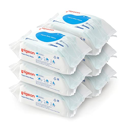 Pigeon Baby Wipes With Plant Extract For Baby's Bottom And Body Clean, Paraben/Alcohol Free, 80 Pcs(Pack Of 6) #TOP27