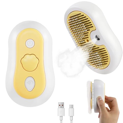 5 in 1 Cat Steam Brush - Self Cleaning Steam Brush for Cats & Dog...