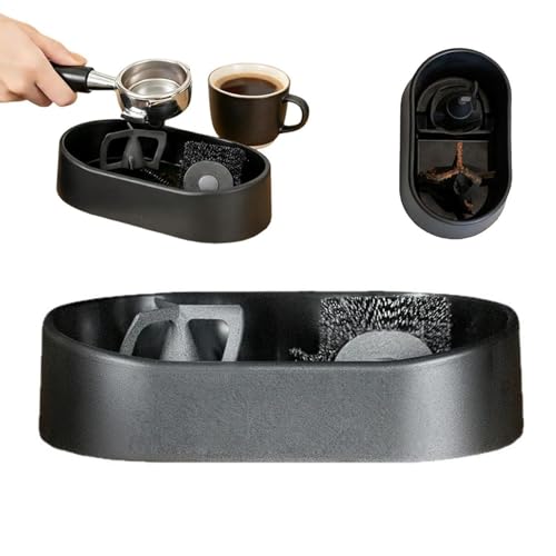 Kit De Nettoyage De Porte-filtre à Café, Nettoyeur Automatique De Porte-filtre à Café, Station De Brosse Et Support Pour Machine à Expresso Professionnelle Pour Systèmes Barista 51/53/58 mm black