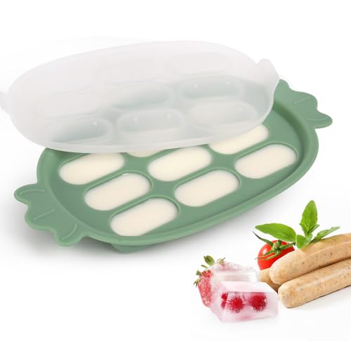 Image of Haakaa Baby Popsicle Mold - Baby Food Maker & Breastmilk Teething Freezer Tray - BPA Free Silicone-Green