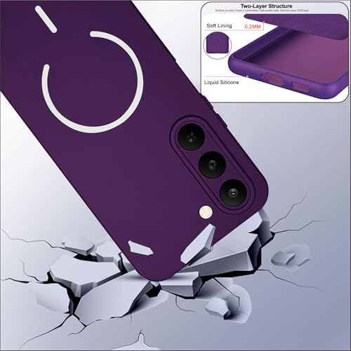 Image of SBMS Silicone Back Cover Case for Realme C83 5G /Narzo 100 Lite /P4 Lite | Soft Micro-Fibre Lining Inside | Magsafe Print On Back Side Camera Protection Bump | Shockproof Case Realme C83 5G (Purple)