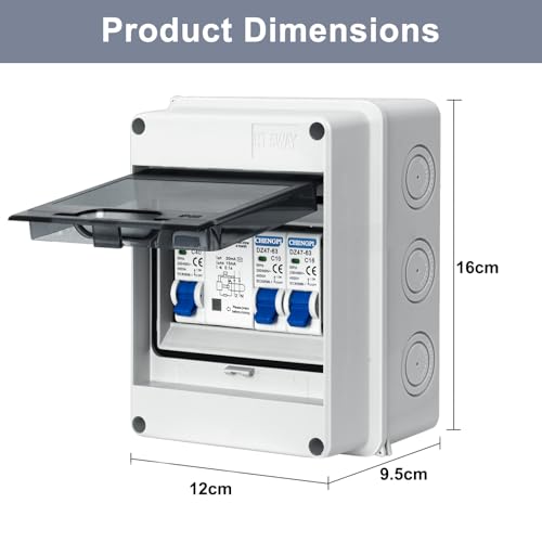 Miniatura 5 de Chengpi Caja De Fusibles, Ip65, Distribuidor Pequeño, Caja De Distribución Para Casa Oficina Centro Comercial, Disyuntor De 40 A, Interruptor De Aire 10 A 16 A 5 Módulos