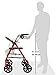 Drive Medical 10257RD-1 4 Wheel Rollator Walker With Seat, Steel Rolling Walker, Height Adjustable, 7.5