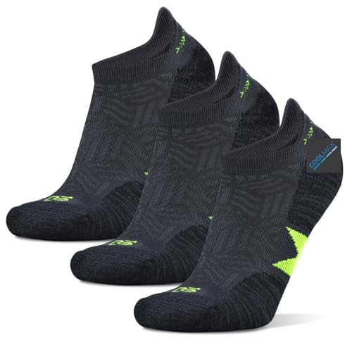 Image of Busy Socks Men's Athletic Ankle Coolmax Running Socks Women's Cushioned Anti Blister Moisture Wicking Low Cut Socks 3 Pack