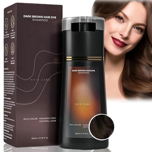 Dark Brown Polar Hair Dye Shampoo,Colour Shampoo to Cover Grey Hair,Hair Care Instant Dye Shampoo,Long Lasting Hair Color Shampoo for Grey Hair,Hair Color for Women,Anti Grey Shampoo(Dark Brown)