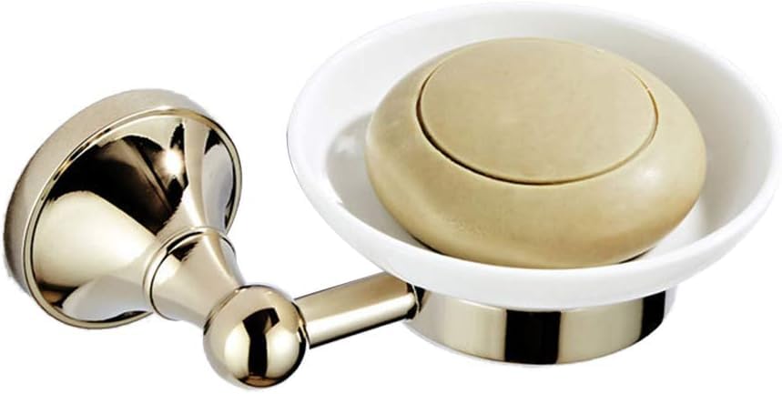 Porte-savon céramique ménage or suspendu avec support laiton pour décoration