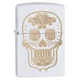 Zippo Sugar Skull  White Matte Pocket Lighter