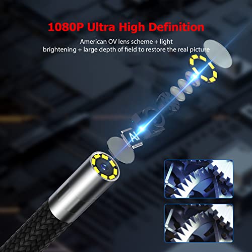 ERYUE Endoscópio industrial,Endoscópio de direção multifuncional com boroscópio localizador, tomada