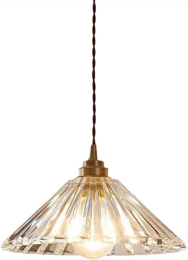 Modern Light Fixture, Mini Kitchen Island Lighting, Farmhouse Dome Lamp with Glass Shade, E27 Adjustable Height Hanging Chandelier for Dinin