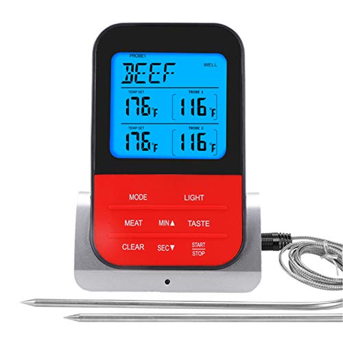 Termômetro de carne sem fio remoto para cozinhar churrasqueira termômetro Função de alarme retroilum