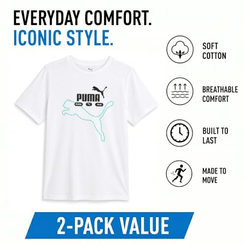 Image of PUMA Boys T-Shirts Athletic Crewneck Short Sleeve Tees (Sizes S-XL)