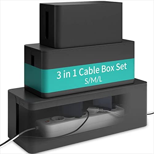 ACROPAQ Cable Box 3-in-1 Set - Large, Medium and Small Cable Boxes ...