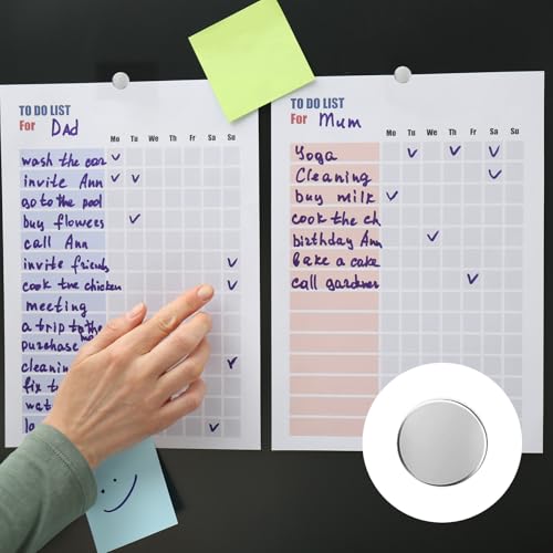 100 Pcs Mini Magnets Set, Small Strong Neodymium Magnets, Fridge Magnets, 5x2mm Round Magnets with 1 Transparent Storage Box for Crafts, Whiteboard, Photos, Notice Board, Picture - Image 5