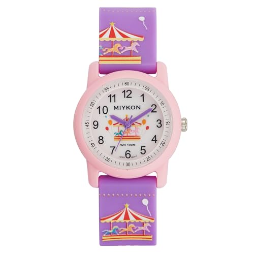 Image of Miykon Kids Watches for Boys and Girls - Educational Time-Telling Gift for Kids Aged 3-15, Toddlers, Preschoolers, and School-Aged Children - Easy to Read Analog Watch, Soft Resin Band, Japanese Quartz, 100M Water Resistant