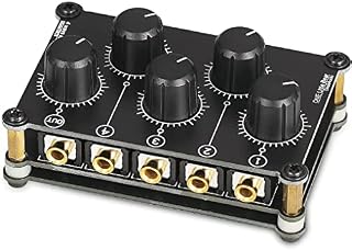 Little Bear MC5 Mini Portable Stereo 4 Channel Audio Mixer Passive Live Studio Console Recording Low Noise (No Power Needed)