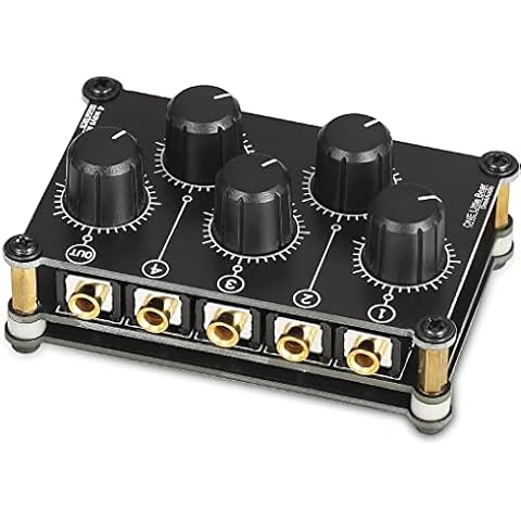 Little Bear MC5 Mini Portable Stereo 4 Channel Audio Mixer Passive Live Studio Console Recording Low Noise (No Power Needed) Cover