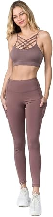 Wear Sierra Women and Girls High Waist Workout Yoga Leggings with Pocket, Available in 3 Sizes S, M, L, Ankle-Length Leggings