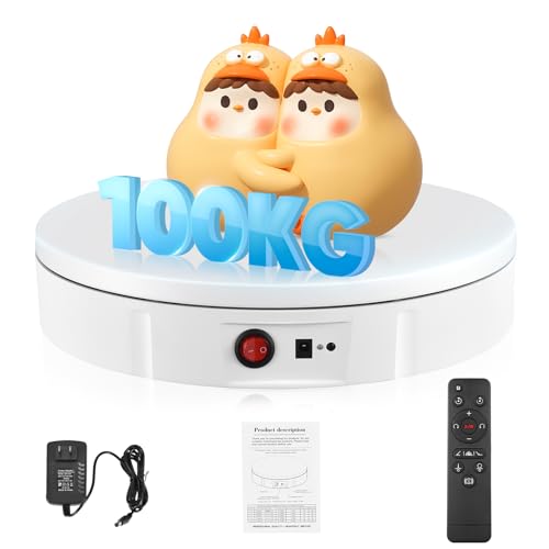 Elektrischer Drehteller, Couleeur 30CM 100KG Elektrischer Drehbarer Drehteller, 360° Richtung und Geschwindigkeit Einstellbar Automatisch Motorisierter Drehständer mit Fernbedienung zum Fotografieren