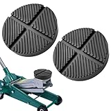 TYSM-CC 2 Stück Gummiauflage mit Nut und Profil für Wagenheber und Hebebühnen - Rutschfester Unterstellbock Gummiblock zur Fahrzeugsicherung und Stabilisierung bei Hebearbeiten, Schwarz