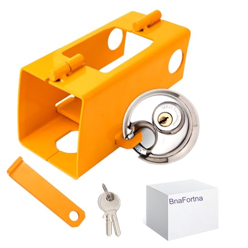 BnaFortna Antivol Remorque -Verrouillage de la Remorque,Antivol remorque attelée et Non attelée,Cadenas Rmorque avec 2 Clés