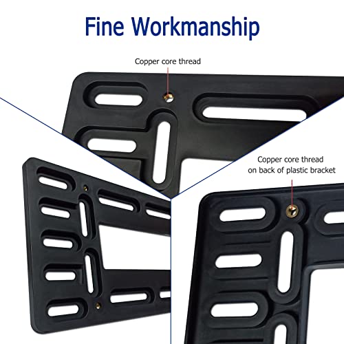 BGGTMO Front License Plate Mounting Kit- License Plate Bracket Holder Frame- Universal Bumper Car Tag Frame Mount Adapter with Stainless Steel Screw Cap, Cable Ties