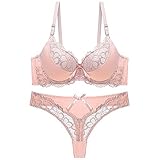 MGIGI Conjunto de Sujetador y Tanga para Mujer Push Up Brassiere Underwear Femme Bragas Lencería Bralette