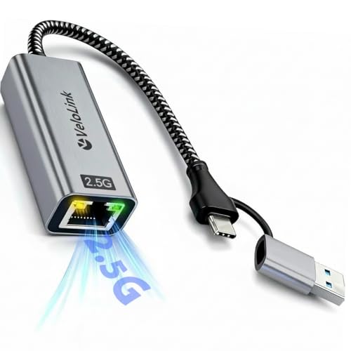 Image of USB A /C to Ethernet Adapter,Ethernet to USB,USBA to RJ45 for Nintendo Switch 2,Gigabit Ethernet Adapter, LAN Network for Laptop, MacBook,Chromebook,Surface, Desktop,PC and More (USB A+C 2.5G)
