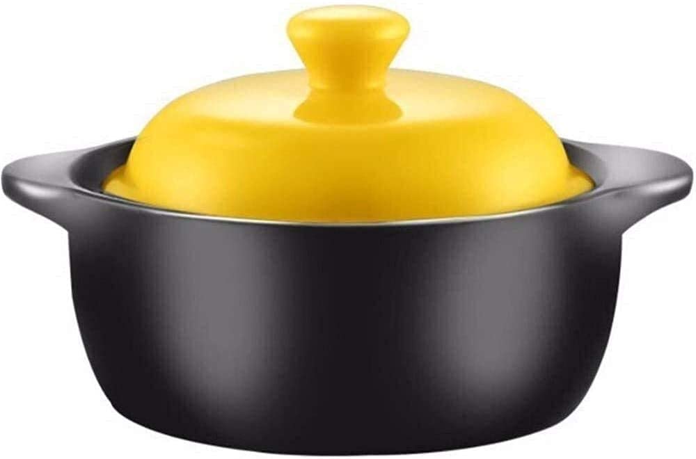 Olla de Barro para cocinar, cazuela de Terracota, cazuela de cerámica, Duradera, Doble Fuente de alimentación, Ahorro de energía (Capacidad: 2,5 l)
