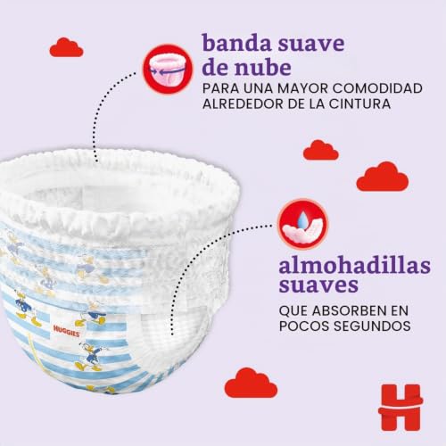 Miniatura 5 de Huggies Little Movers Pañal Braguita Para Bebé Con Diseños Disney Talla 6 15-25 Kg , 2 Packs De 48, Total 96 Pañales