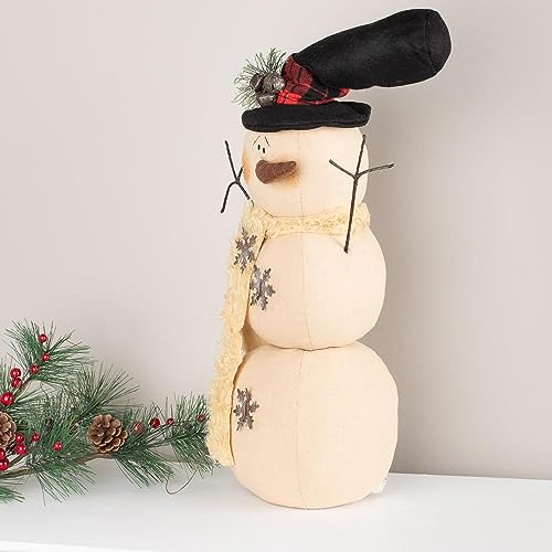 Factory-Direct-Craft-Rustic-Muslin-Snowman-with-Top-Hat-and-Rusty-Bells-Primitive-Fabric-Snowman-for-Christmas-Decorations-and-Holiday-Gifting-20-12-inches-High Factory Direct Craft Rustic Muslin Snowman with Top Hat and Rusty Bells Primitive Fabric Snowman for Christmas Decorations and Holiday Gifting 20 12 inches High