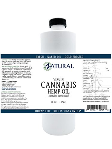 Hemp Oil (455,000mg - 16oz) Anti-Inflammatory Pain Relief 100% Pure Cold Pressed High Vegan Omegas 3 & 6 No Fillers or Additives Therapeutic Grade (16 Ounce)