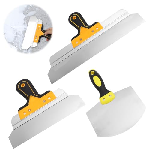 UVVRUR 3 Stück Spachtel Set Trockenbau Spachtel Set Flächenspachtel Spachtel Edelstahl aus Edelstahl 400mm, 250mm Arc-shaped Putty Knife mit Malerspachtel für Trockenbau,Verputzen,Tapeten entfernen UVVRUR 3 Stück Spachtel Set Trockenbau Spachtel Set Flächenspachtel Spachtel Edelstahl aus Edelstahl 400mm, 250mm Arc-shaped Putty Knife mit Malerspachtel für Trockenbau,Verputzen,Tapeten entfernen