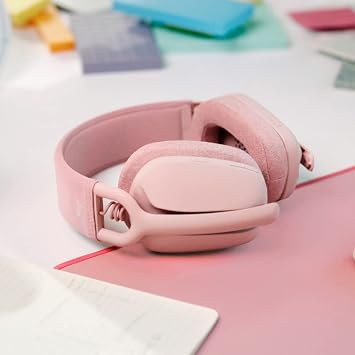Logitech Zone Vibe 100 Kablosuz Kulak Üstü Kulaklık, Gürültü Önleyici Mikrofon, Pembe
