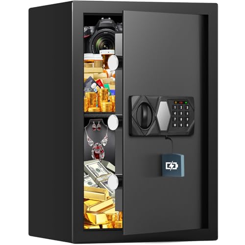 Large Safe for Home Use, Digital Home Safes with Backup Keys and Alarm System, Anti-Theft Safe Box for Home Office by RXUJYC - Used condition - US$105.97