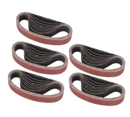 10 x 355 mm, nastri abrasivi all'ossido di alluminio, 3/8 × 14 pollici, 55 pezzi, grana mista, 60, 80, 100, 120, 150, 180, 240, 320, 400, 600, 800, set di nastri abrasivi per legno, metallo