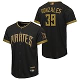 Outerstuff Nick Gonzales Pittsburgh Pirates #39 Youth Size City Connect Home Run Player Jersey (Black, Youth Large-14/16)